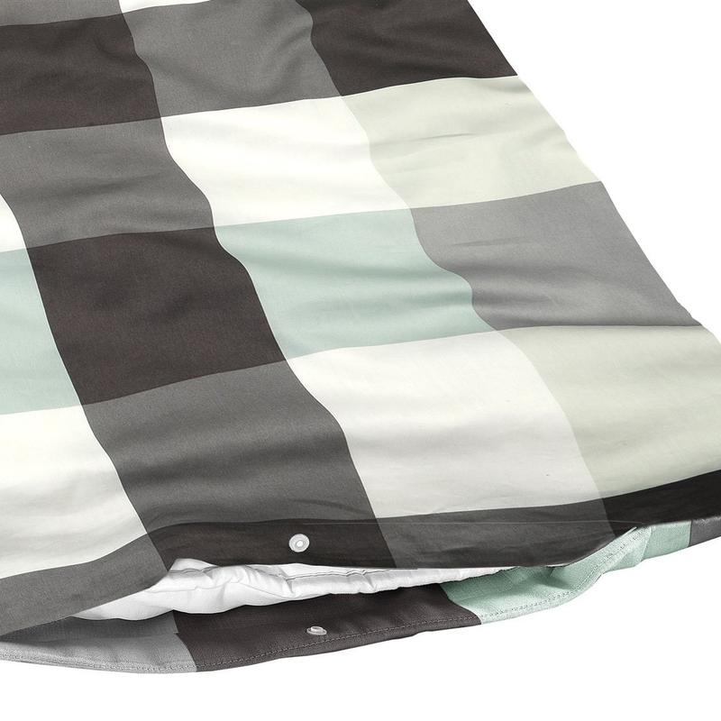 Dynebetræk: 135x135 cm - Pudebetræk: 80x80 cm / Antracit / Mint - Billede 5
